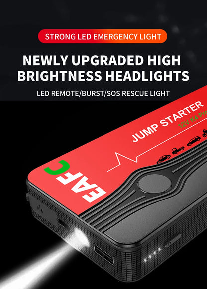 Rozrusznik Samochodowy EAFC 600A-2000A - Jump Starter Powerbank 12V Booster