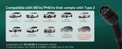 Wallbox Mobilny 11kW/22kW CEE Type 2 - Ładowarka EV 16A/32A 3-Fazy RFID WiFi