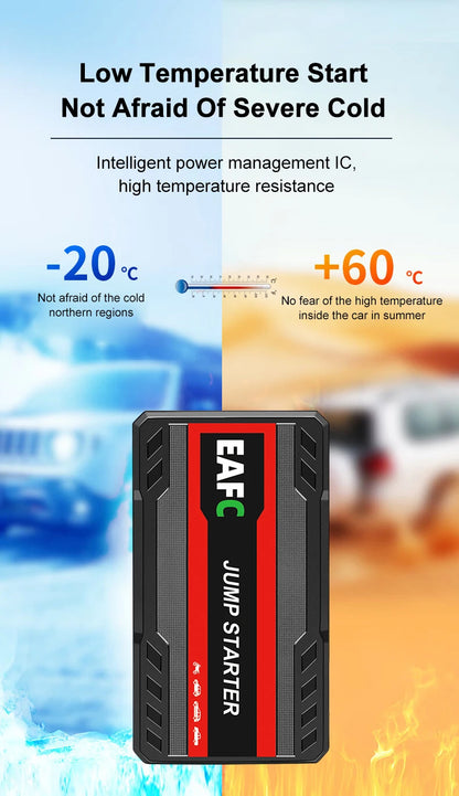 Rozrusznik EAFC 600A 12V - Jump Starter z Latarką LED SOS Powerbank