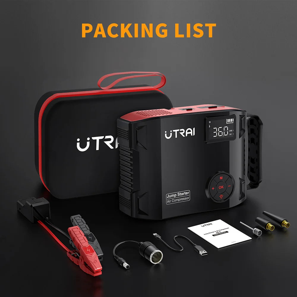 Rozrusznik UTRAI 2000A 4w1 - Jump Starter + Kompresor 150PSI + Powerbank