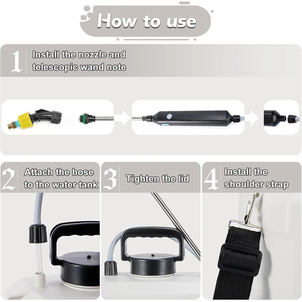 Opryskiwacz Plecakowy 5L Elektryczny - Agricultural Spray High-Pressure Irrigation Disinfection