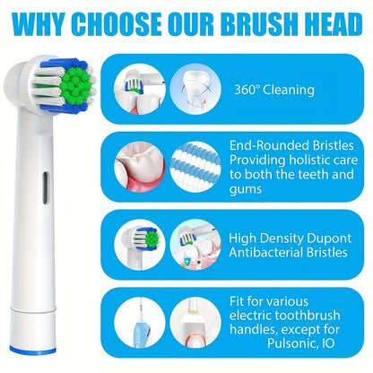 Replacement Toothbrush Heads Compatible With Oral-B Braun, Electric Toothbrush Heads Brush Heads Suitable For Oral B Replacement Heads Refill Pro 500/1000/1500/3000/3757/5000/7000/7500/8000