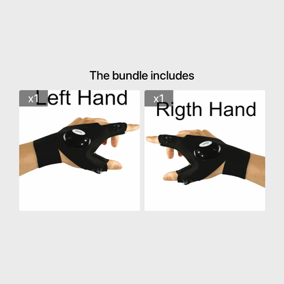 Fingerless LED Flashlight Glove For Fishing Camping Hiking Survival Rescue Christmas Gift