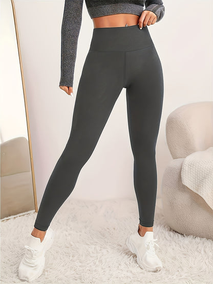 Legginsy Sportowe Damskie z Wysokim Stanem - Elastyczne Spodnie do Jogi i Fitnessu