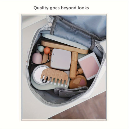 Wooden Play House Toy Children's Simulation Dressing Table Makeup Toy Girl Little Princess Set Cosmetics, Suitable For Children Over 3 Years Old Halloween Christmas gift