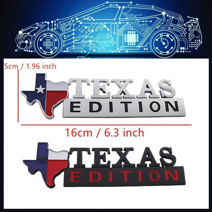ABS TEXAS EDITION Car Rear Trunk Tail Emblem Badge TEXAS EDITION Side Fender Car-styling Stickers Motorcycle Bike Home Decorations Car Accessories
