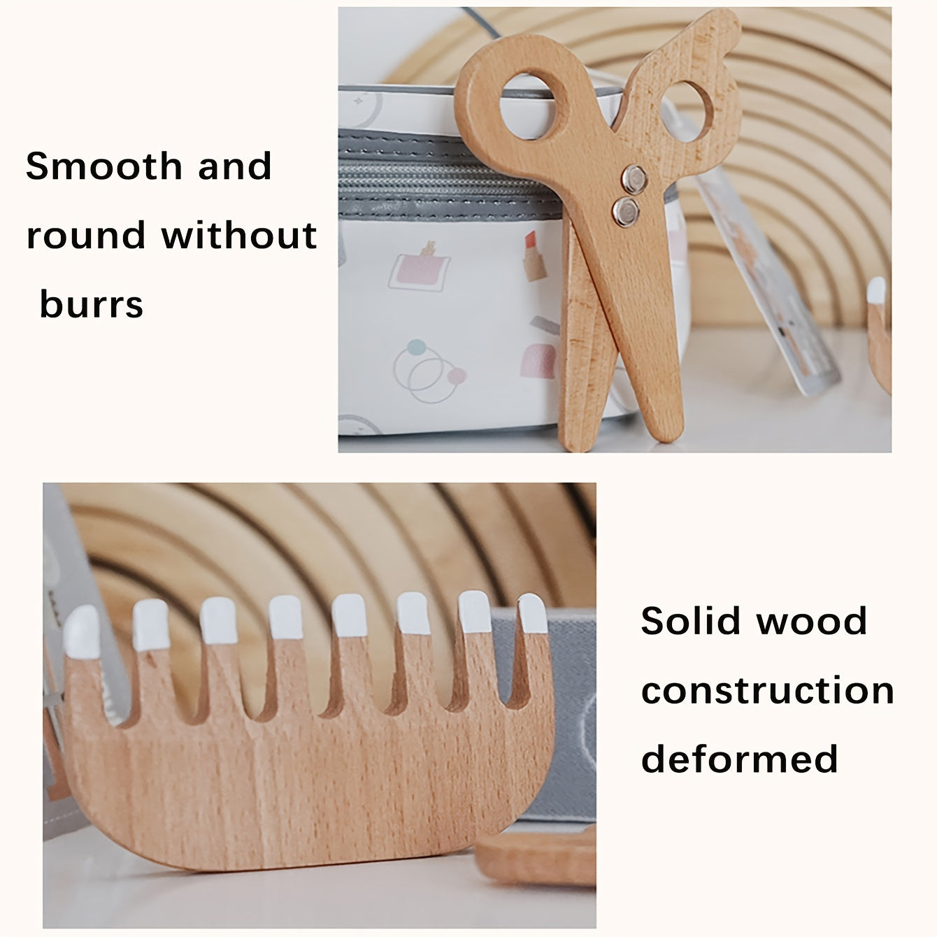 Wooden Play House Toy Children's Simulation Dressing Table Makeup Toy Girl Little Princess Set Cosmetics, Suitable For Children Over 3 Years Old Halloween Christmas gift