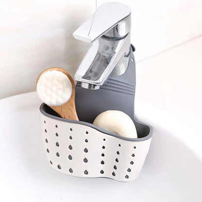 1pc Multifunctional Silicone Sink Sponge Rack with Adjustable Shoulder Strap - Organize and Drain Your Sponge, Kitchen Supplies, and More!