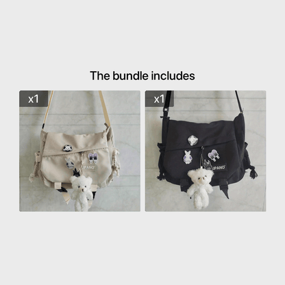 1pc Nylon Handbag Shoulder Bag Large Capacity Messenger Bag, Men's Messenger Bag Student School Bag