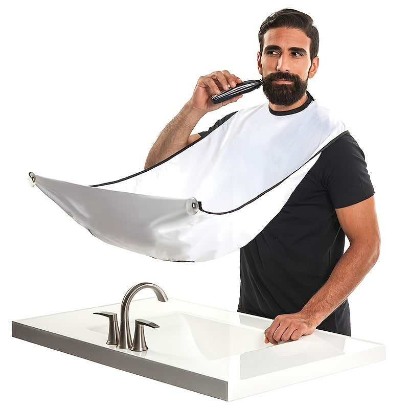 [Popular Choice] Men's Beard Trimming Apron - Splash Guard & Grooming Cape for Mess-Free Shaving, Unscented, Ideal for Stubble & Mustaches, with Suction Cup Attachment for Secure Placement, Beard Catcher, Face Shaving, Beard