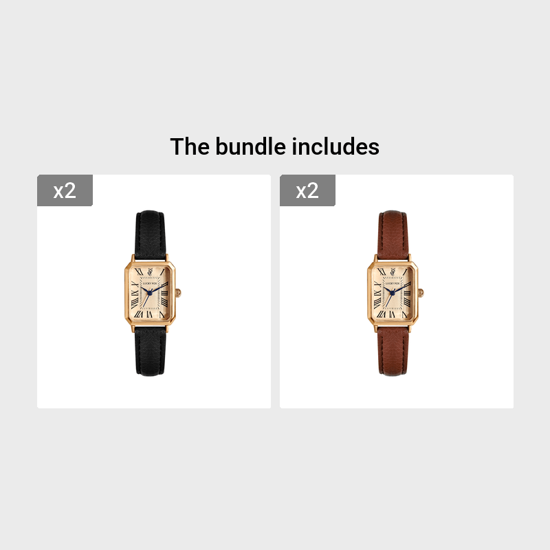 LUCKYFOX Women'S Elegant Vintage Square Roman Numeral Quartz Watch with Brown Faux Leather Strap, Golden-Tone Case & Dial - Non, Battery Operated, Luxury Accessory, Luxury Wristwatch, Classic Watch Design, Durable Watchband