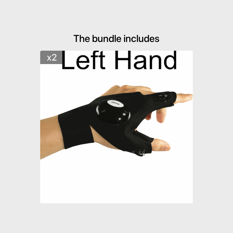 Fingerless LED Flashlight Glove For Fishing Camping Hiking Survival Rescue Christmas Gift
