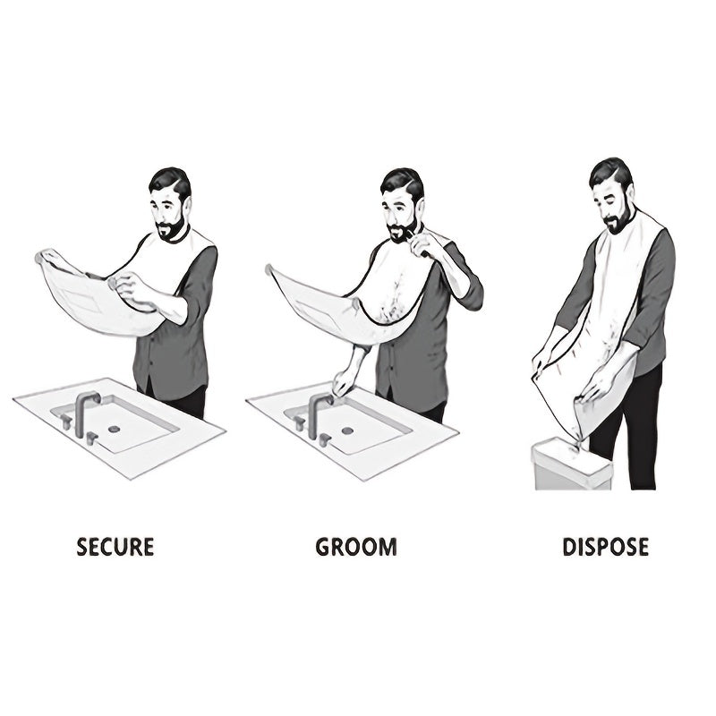 [Popular Choice] Men's Beard Trimming Apron - Splash Guard & Grooming Cape for Mess-Free Shaving, Unscented, Ideal for Stubble & Mustaches, with Suction Cup Attachment for Secure Placement, Beard Catcher, Face Shaving, Beard