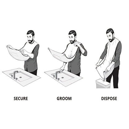 [Popular Choice] Men's Beard Trimming Apron - Splash Guard & Grooming Cape for Mess-Free Shaving, Unscented, Ideal for Stubble & Mustaches, with Suction Cup Attachment for Secure Placement, Beard Catcher, Face Shaving, Beard