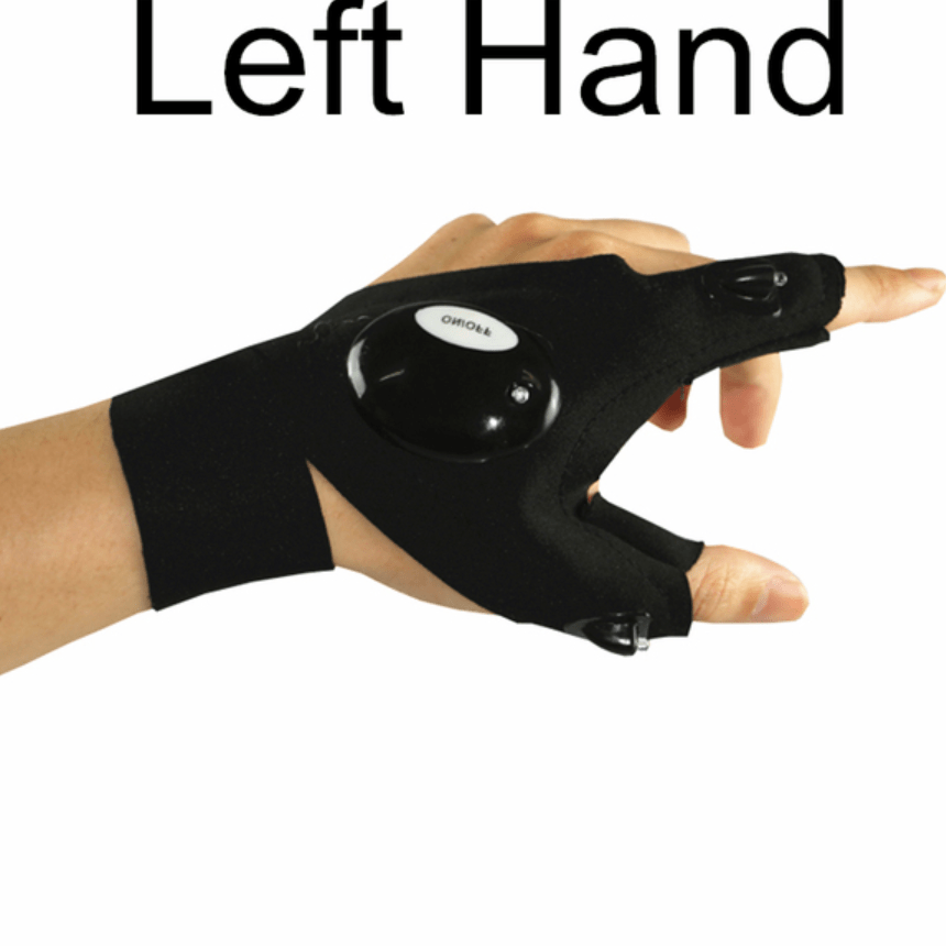 Fingerless LED Flashlight Glove For Fishing Camping Hiking Survival Rescue Christmas Gift