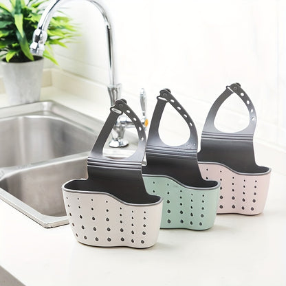 1pc Multifunctional Silicone Sink Sponge Rack with Adjustable Shoulder Strap - Organize and Drain Your Sponge, Kitchen Supplies, and More!