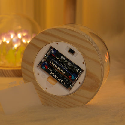 1pc Tulips Gifts For Women Flower Gifts For Her Gifts For Women Birthday Xmas Gift For Mom, Artificial Decor In Glass Dome With Led Light Night Light, Women Gifts For Her, Mom, Christmas Gift