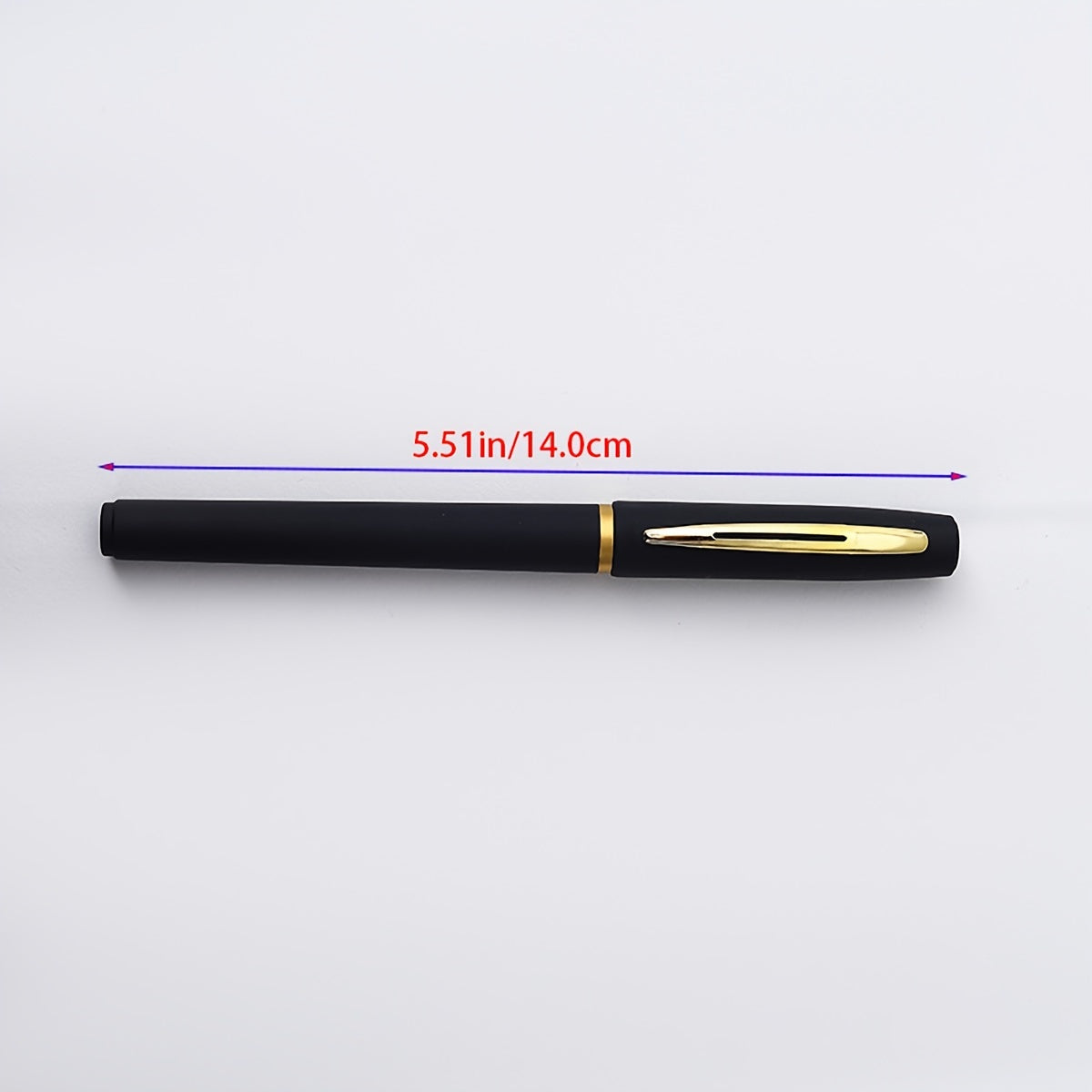 5pcs Large Black Golden Matte Rod Bullet Tip Black 0.5mm Gel Pen For Business Office Signature, Gel Pen For Students