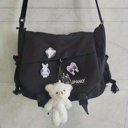 1pc Nylon Handbag Shoulder Bag Large Capacity Messenger Bag, Men's Messenger Bag Student School Bag