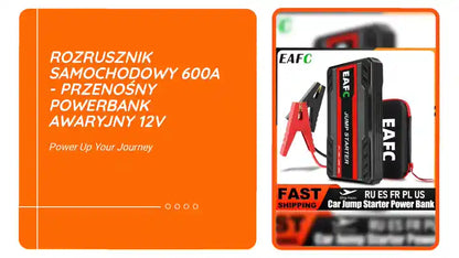 Rozrusznik Samochodowy 600A - Przenośny Powerbank Awaryjny 12V by@Outfy