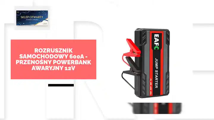 Rozrusznik Samochodowy 600A - Przenośny Powerbank Awaryjny 12V by@Outfy